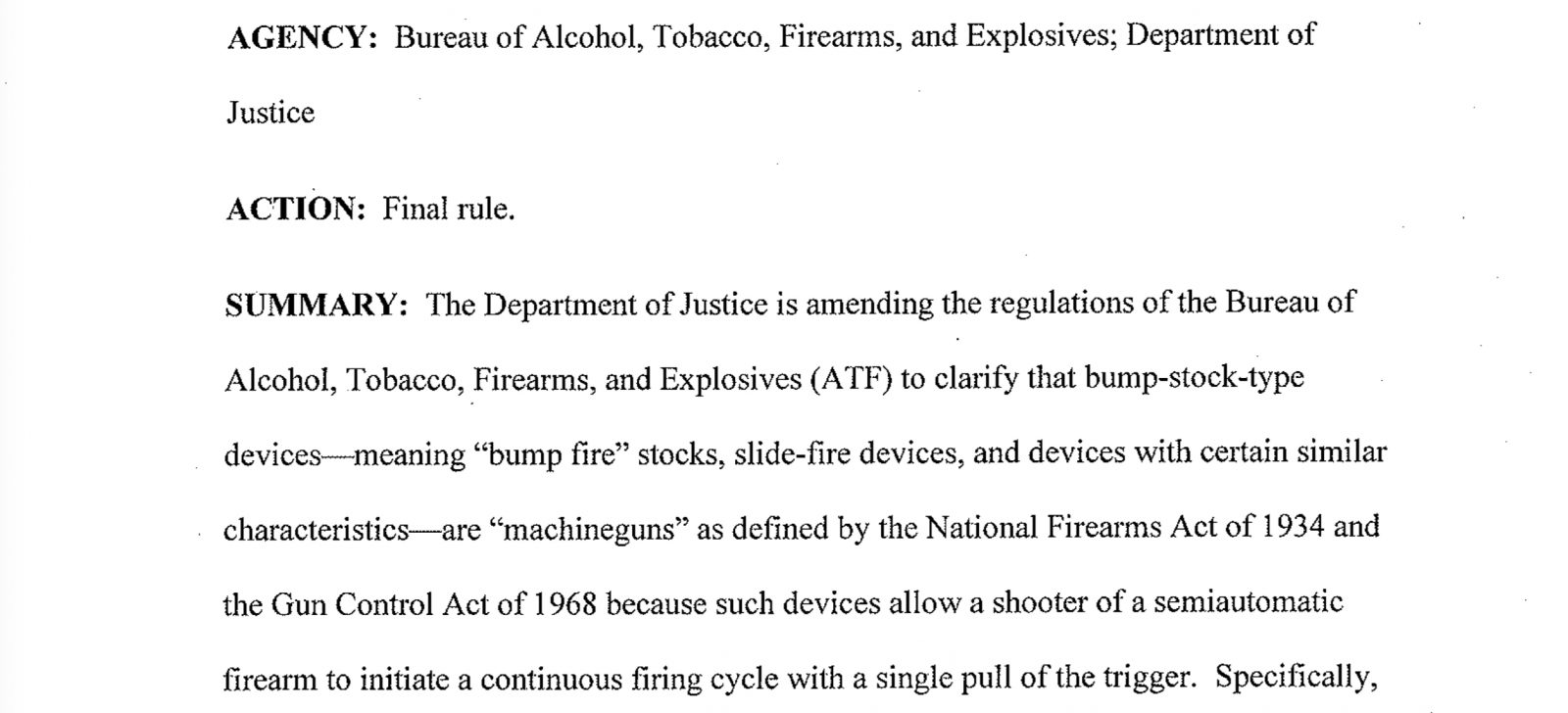 final rule banning bump stocks