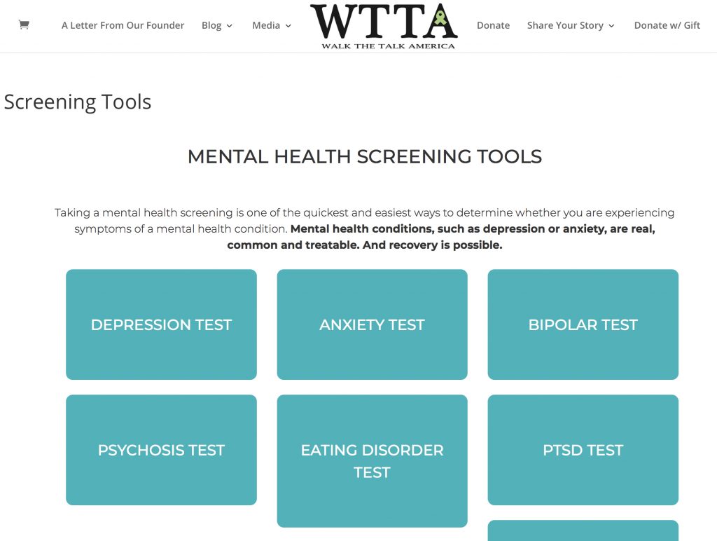 WTTA mental health screening 